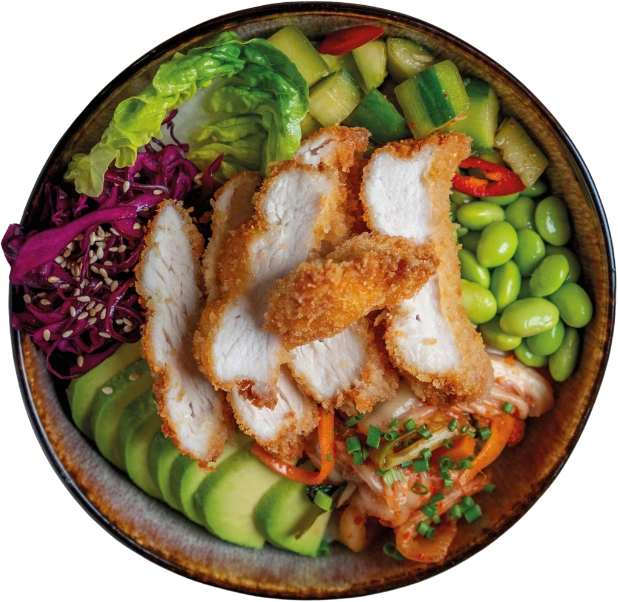 Chicken Tonkatsu - Poke Bowl w El Patron